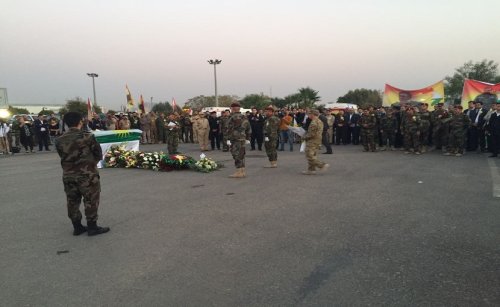 Sait Çürükkaya için Erbil'de askeri tören düzenlendi