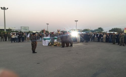 Sait Çürükkaya için Erbil'de askeri tören düzenlendi