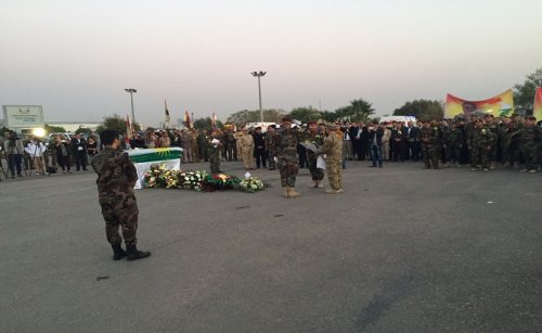 Sait Çürükkaya için Erbil'de askeri tören düzenlendi