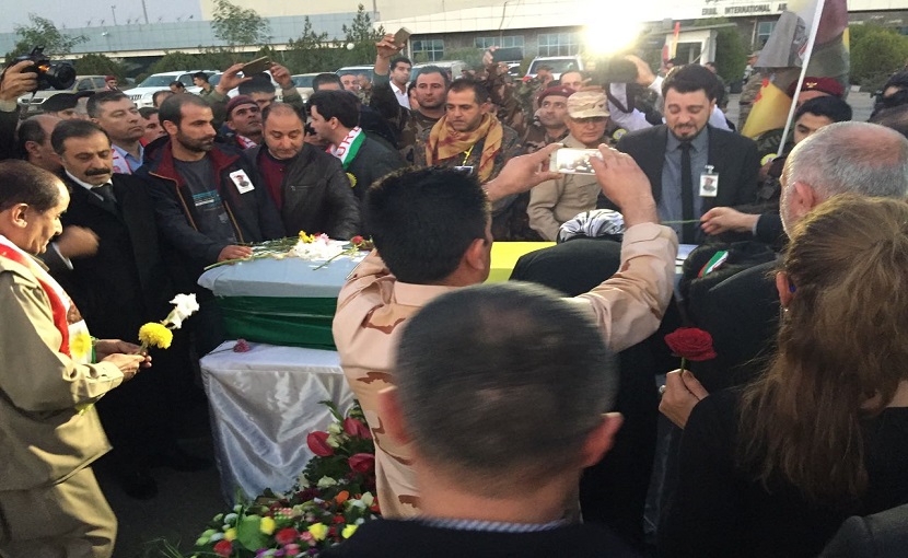 Sait Çürükkaya için Erbil'de askeri tören düzenlendi