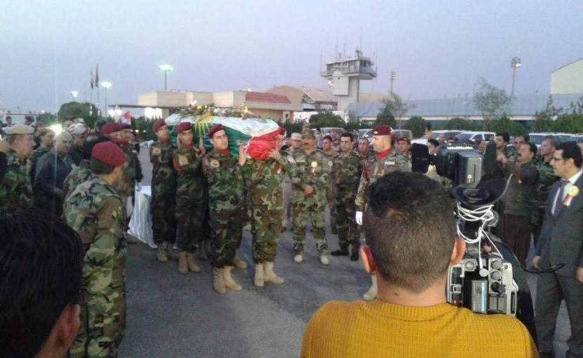 Sait Çürükkaya için Erbil'de askeri tören düzenlendi