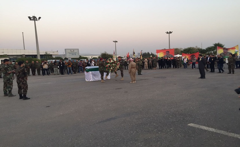 Sait Çürükkaya için Erbil'de askeri tören düzenlendi