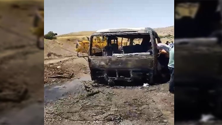 Süleymaniye'de seyir halindeki otobüs yandı