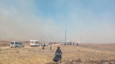 Mardin'in Nusaybin, Artuklu ve Derik ilçelerinde yangın