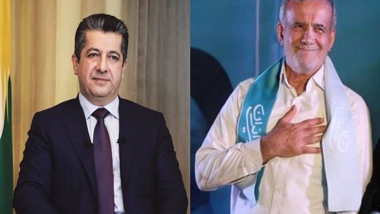 Musrur ​​Barzani'den yeni İran Cumhurbaşkanı seçilen Pezeşkiyan'a tebrik