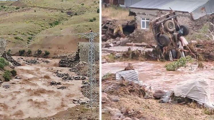 Tekman'ı sel vurdu: Birçok evi ve tarım arazilerini su bastı