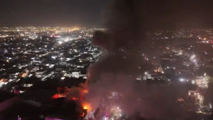 Erbil'in en işlek caddesinde korkutan yangın