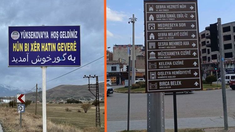 Yüksekova ve Cizre belediyelerinden Kürtçe tabelalar