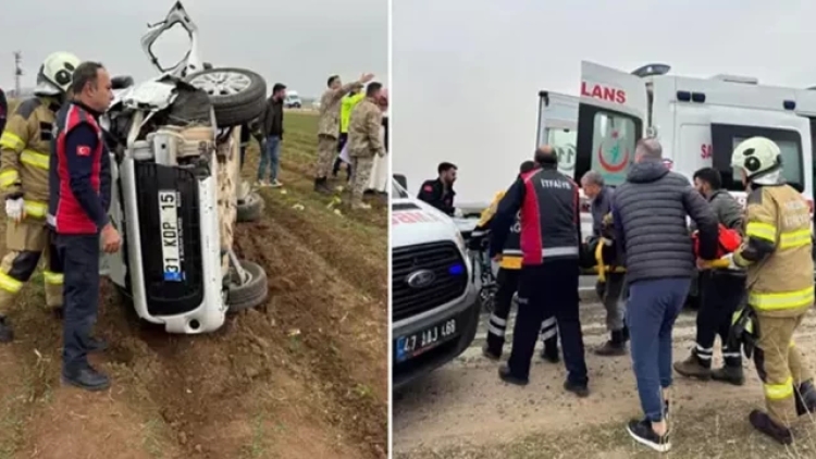 Mardin'de hafif ticari araç, tarlaya uçtu: 2 ölü, 4 yaralı