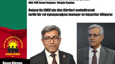 HAK-PAR Genel başkanı Düzgün Kaplan ENKS başkanı Mihemed İsmail ile görüştü