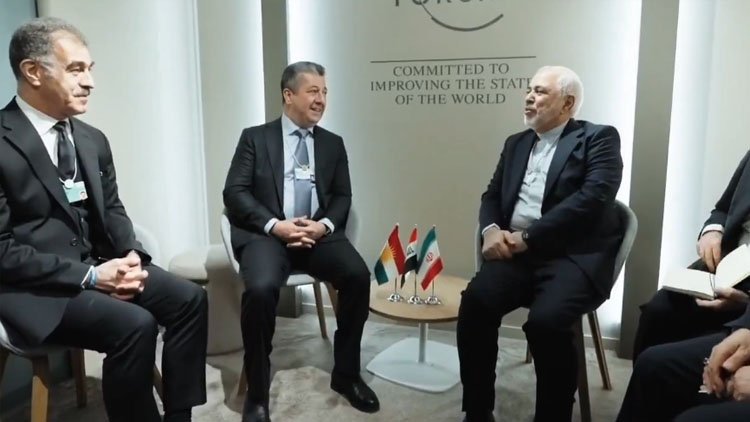 Başbakan Mesrur Barzani, Davos'ta Cevad Zarif ile görüştü