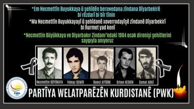 PWK: Necmettin Büyükkaya ve Diyarbakır Zindanı’ndaki 1984 ocak direnişi şehitlerini saygıyla anıyoruz