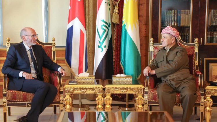 Başkan Barzani, İngiltere'nin Irak Büyükelçisi ile bir araya geldi