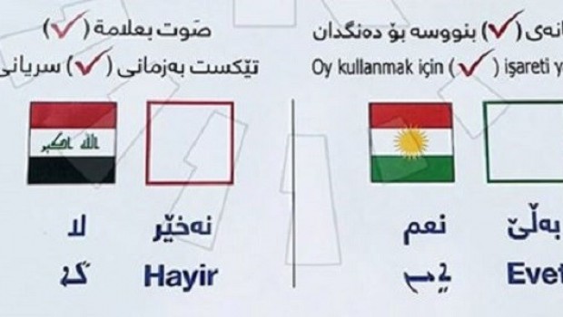 Pûsûlayên referandûmê de çar ziman