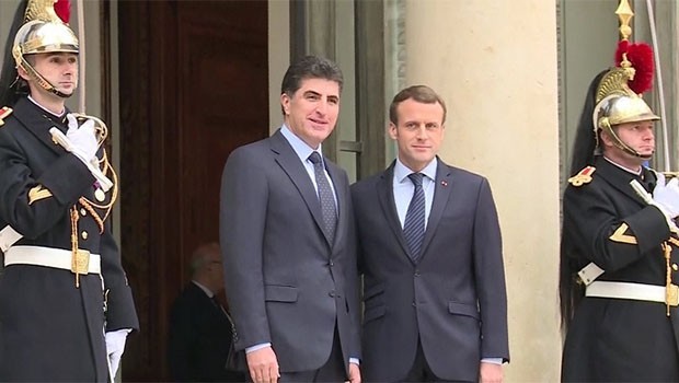 Nêçîrvan Barzanî gehişt Qesra Elysee'yê