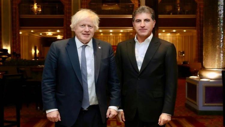 Nêçîrvan Barzanî bi Boris Johnson re civiya