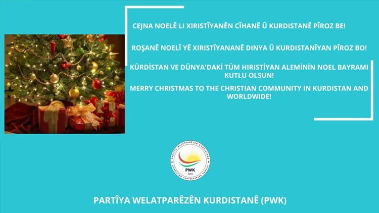 PWK: Cejna Noelê li Xiristîyanên Cîhanê û Kurdistanê pîroz be!