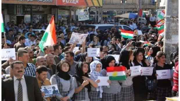 Süleymaniye’de Kobanê’ye destek yürüyüşü