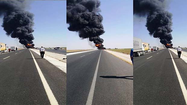 Nusaybin'de LPG yüklü tanker patladı