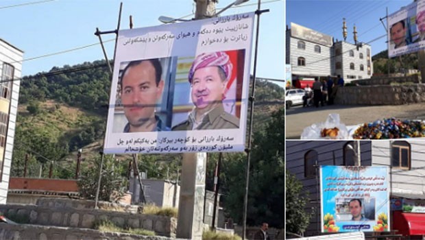 Rojhilat'ta Başkan Barzani ve Koçer Birkar afişleri