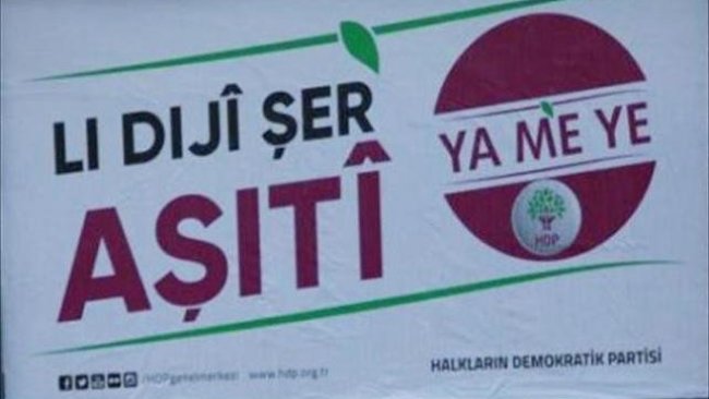 Yanlış tercüme edilen HDP'nin seçim afişleri toplatıldı