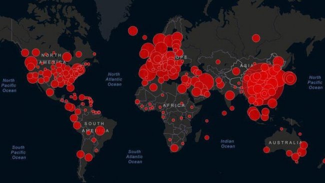 Dünya genelinde koronavirüs Vaka sayıları 1000'den fazla olan ülkeler