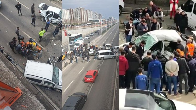 Diyarbakır'da zincirleme kaza: 2 ölü, 1'i ağır 3 yaralı