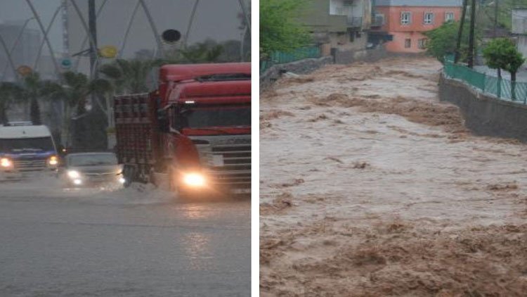 Silopi’de cadde ve sokakları su bastı: Eğitime 1 gün ara verildi