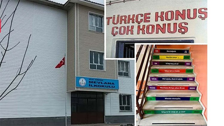 Güroymak'taki ilkokulda Diyarbakır Cezaevi'ni aratmayan sloganlar